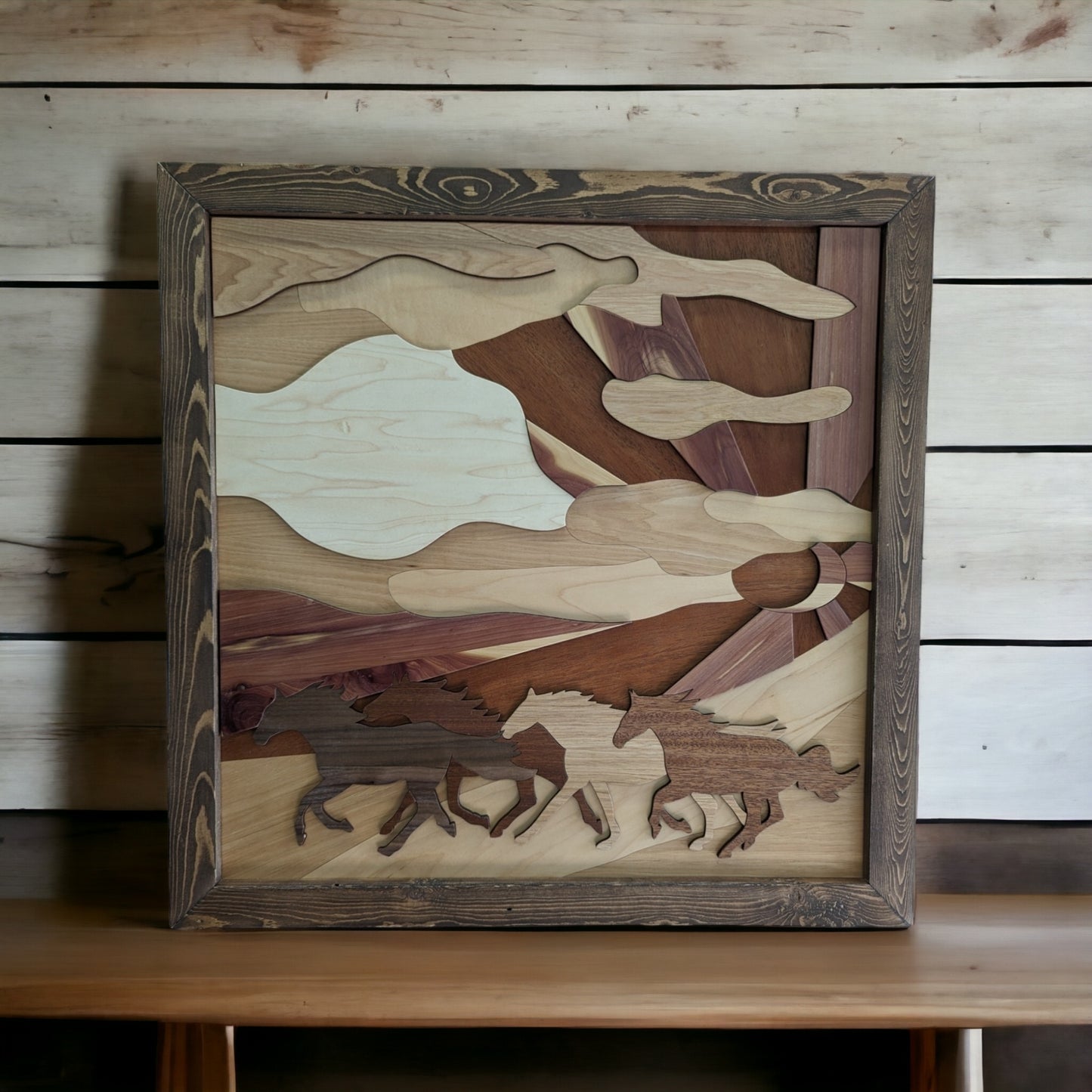 "Wild and Free" Laser Cut Wood Inlay Wall Art