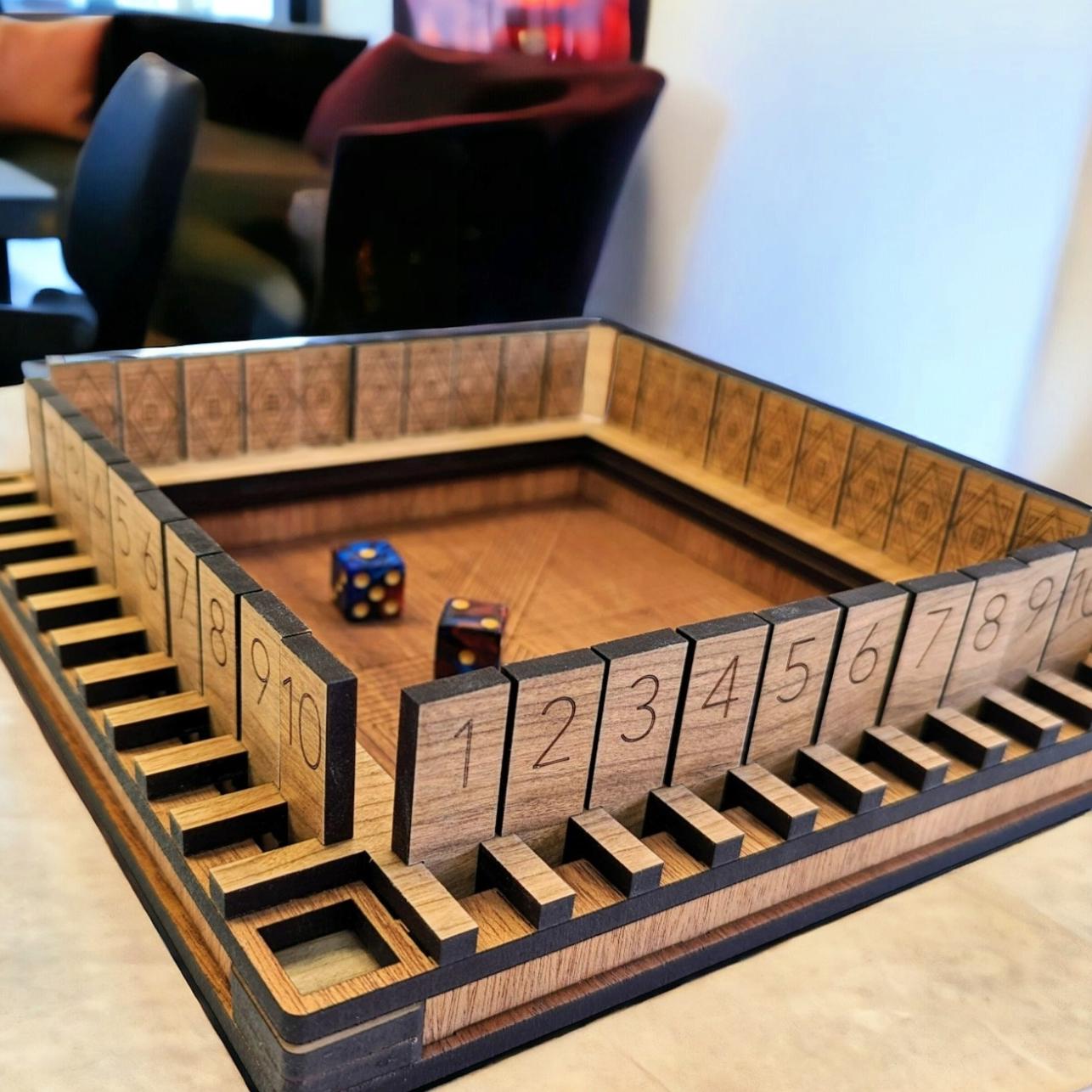 Handcrafted Wooden Shut the Box with Personalization Option