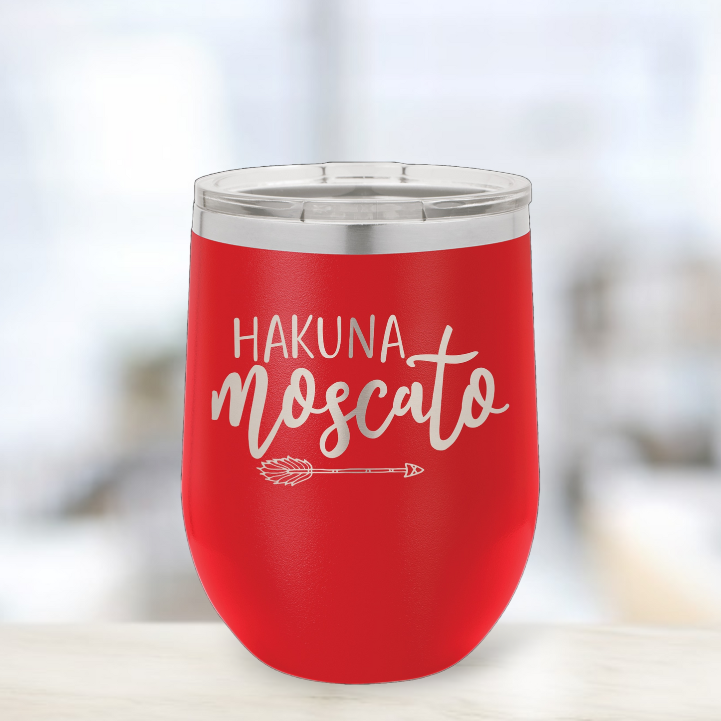 Hakuna Moscato | 12 oz stemless engraved wine tumbler