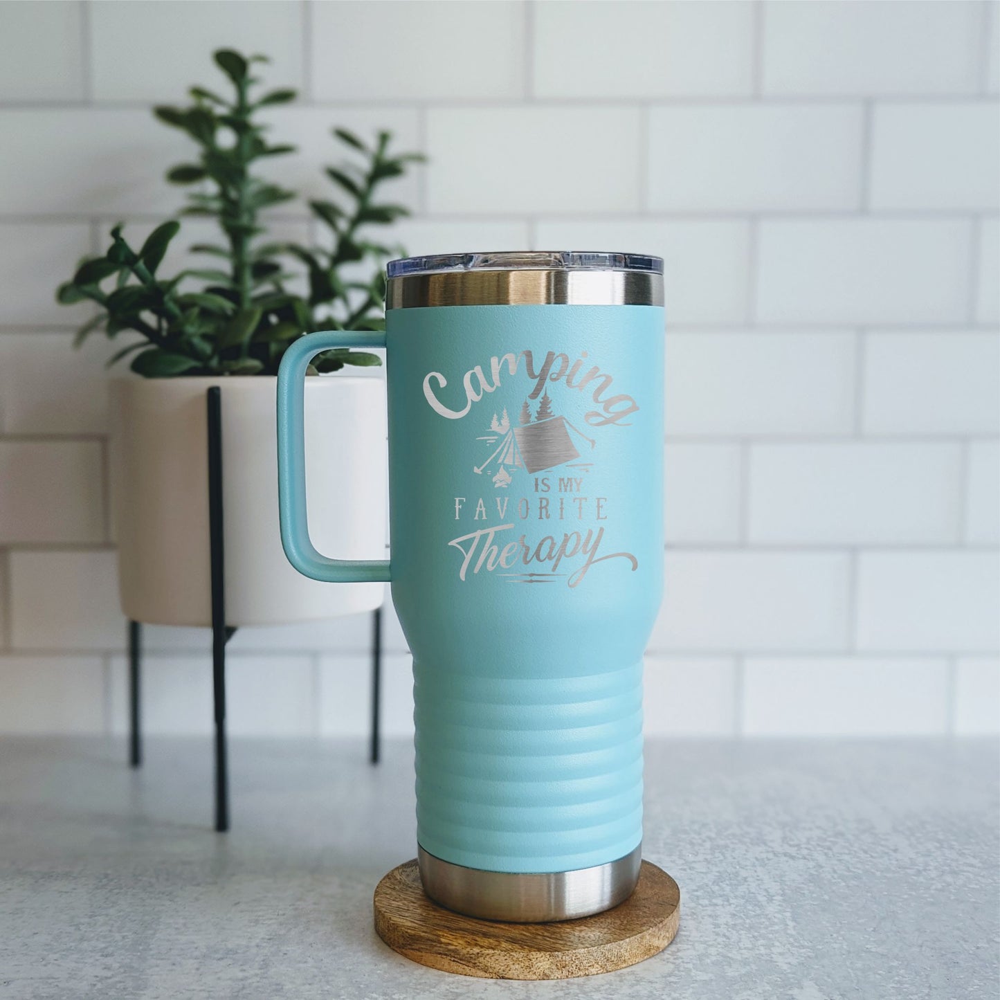 Camping is My Favorite Therapy | Laser Engraved Tumbler, Mug, or Bottle