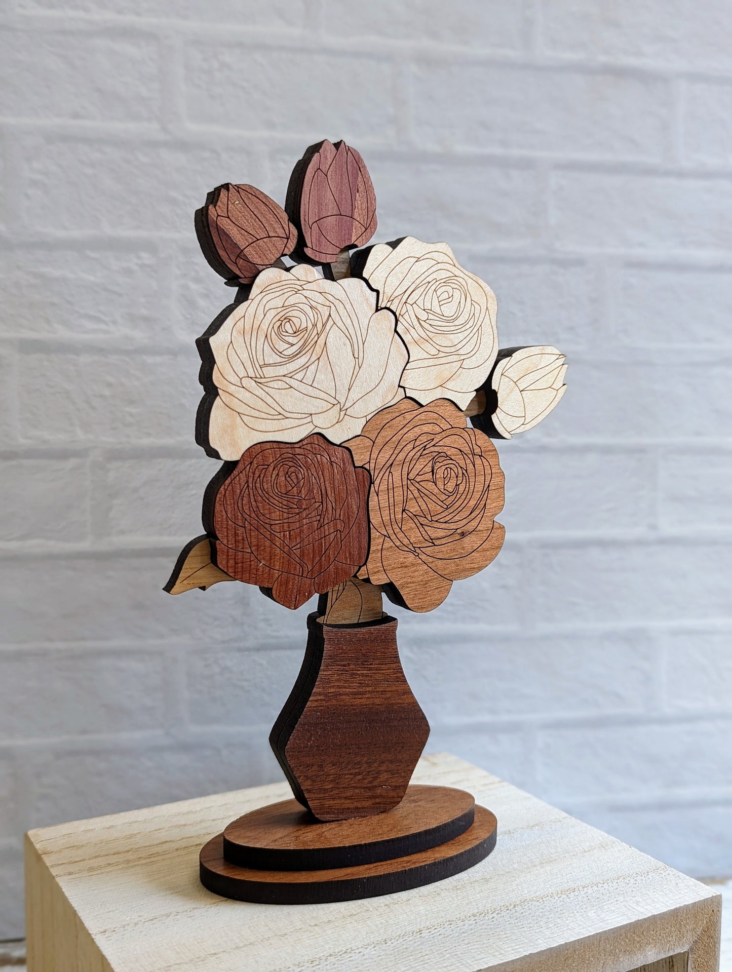 Everlasting Blooms: Handcrafted wooden rose floral bouquets for gift giving