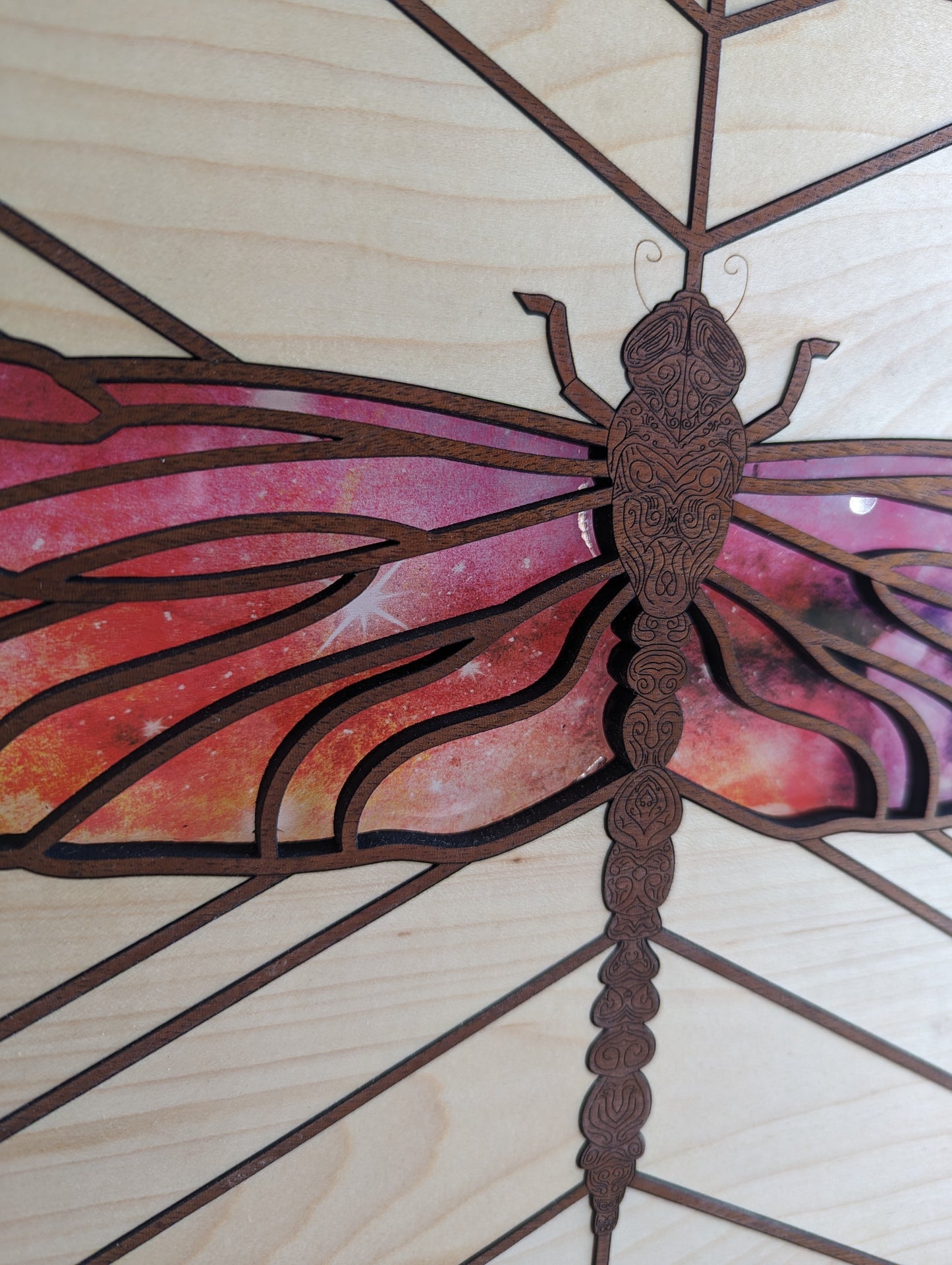 Dragonfly Shelf Sitter w/ Stained Glass Wings