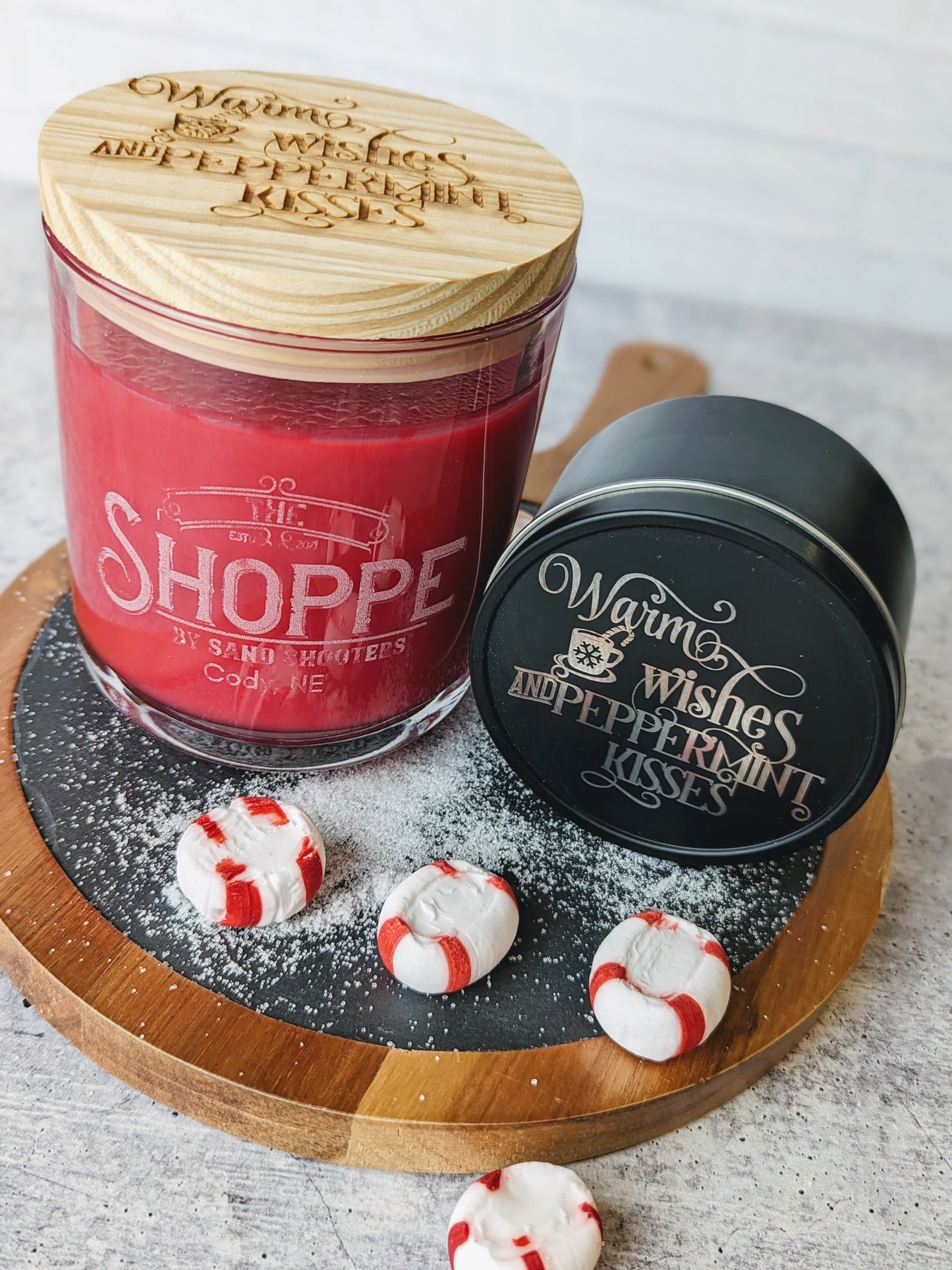 Soy Candle | Warm Wishes and Peppermint Kisses