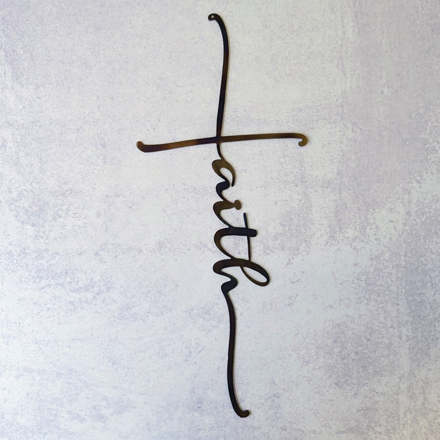 FAITH metal cross wall art