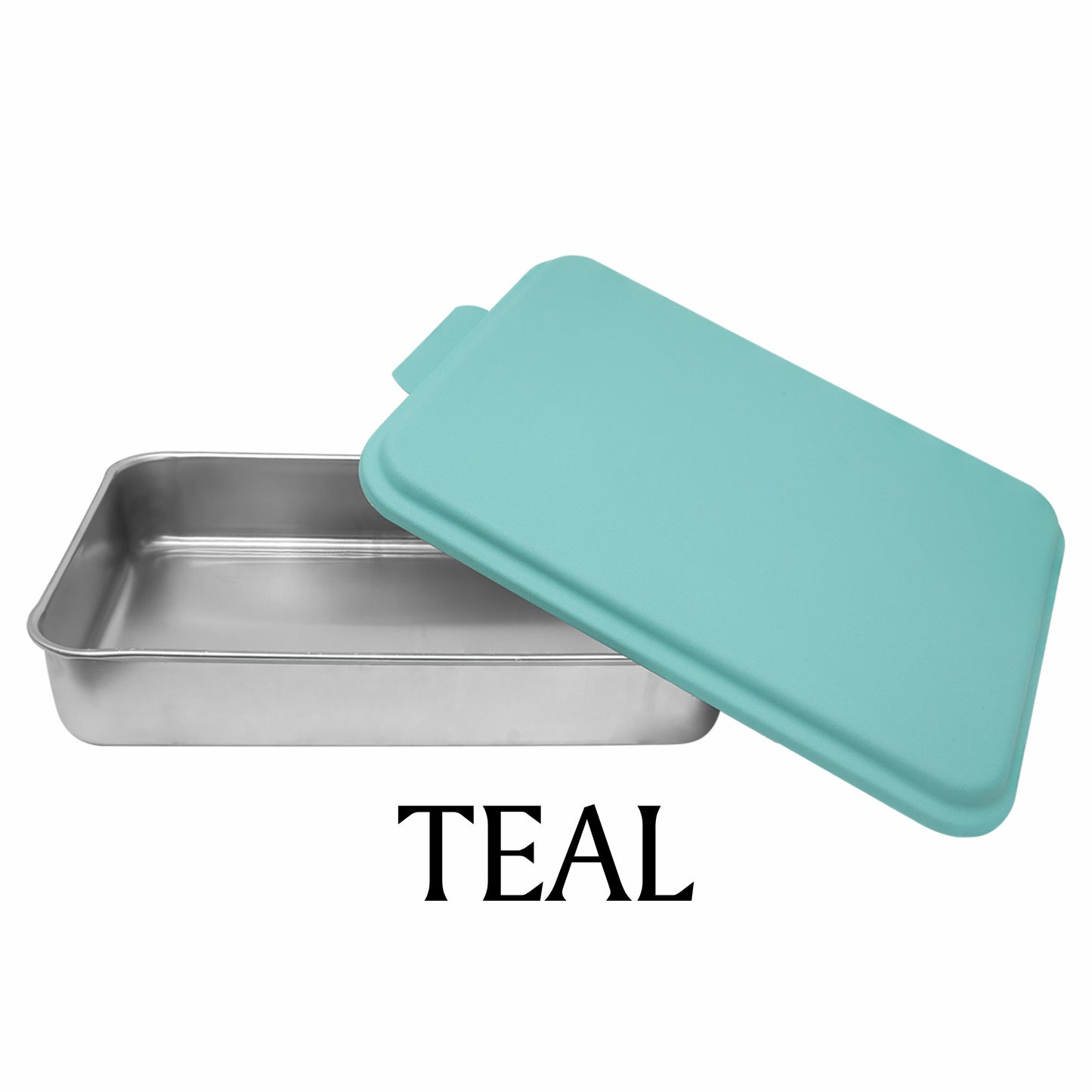 Personalized 9"x 13" aluminum cake pan with engraved lid | A Baker's Heart