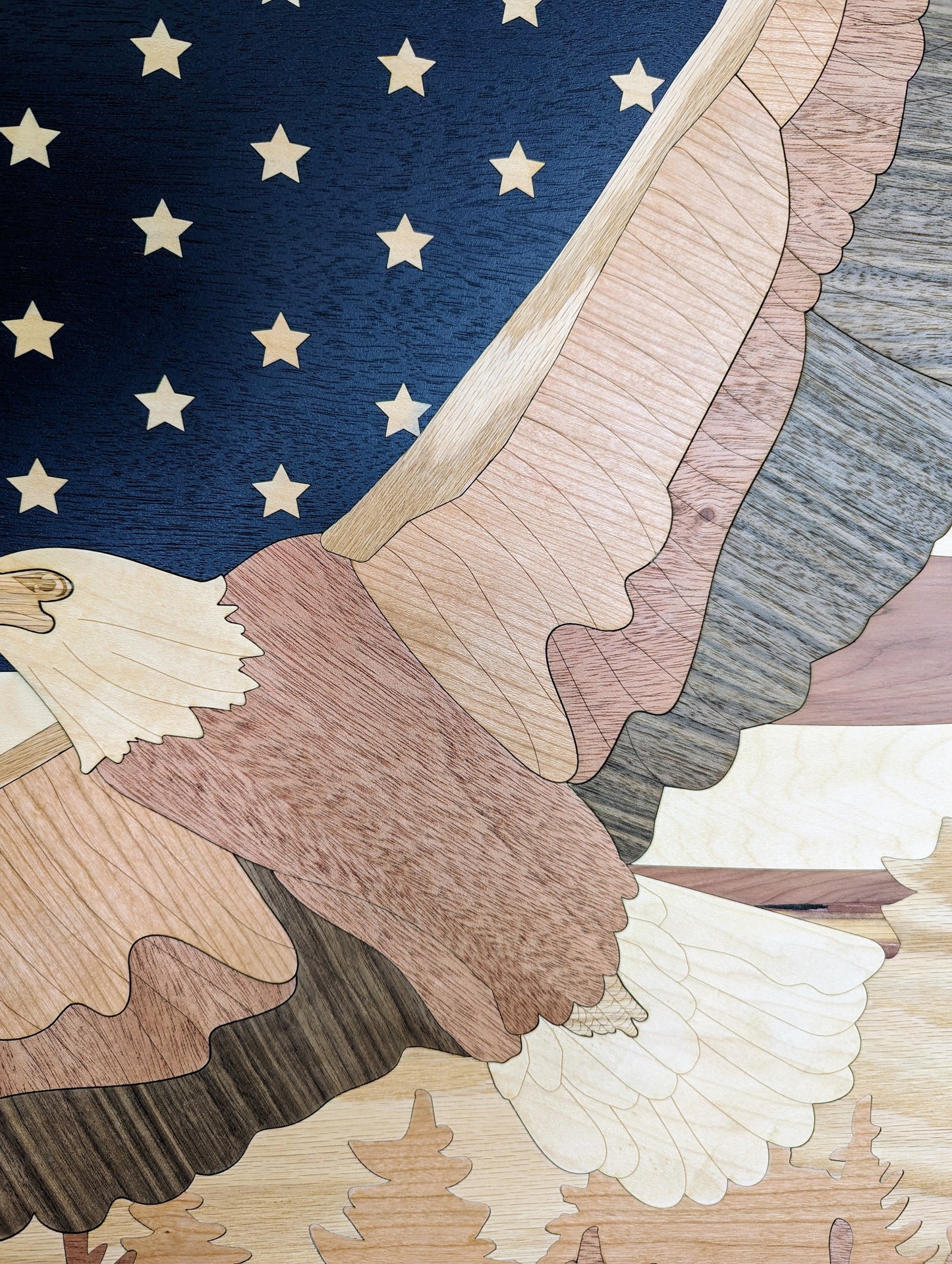 "Free Flying" Laser Cut Wood Inlay Wall Art
