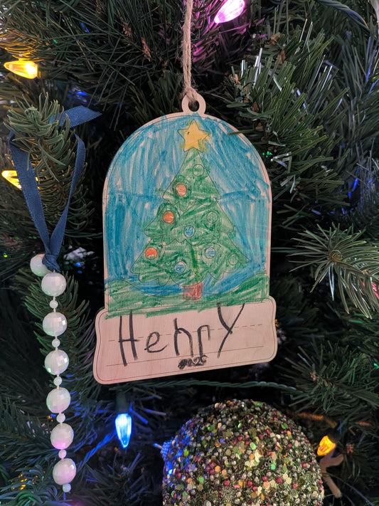 Handwriting Snow Globe Ornament