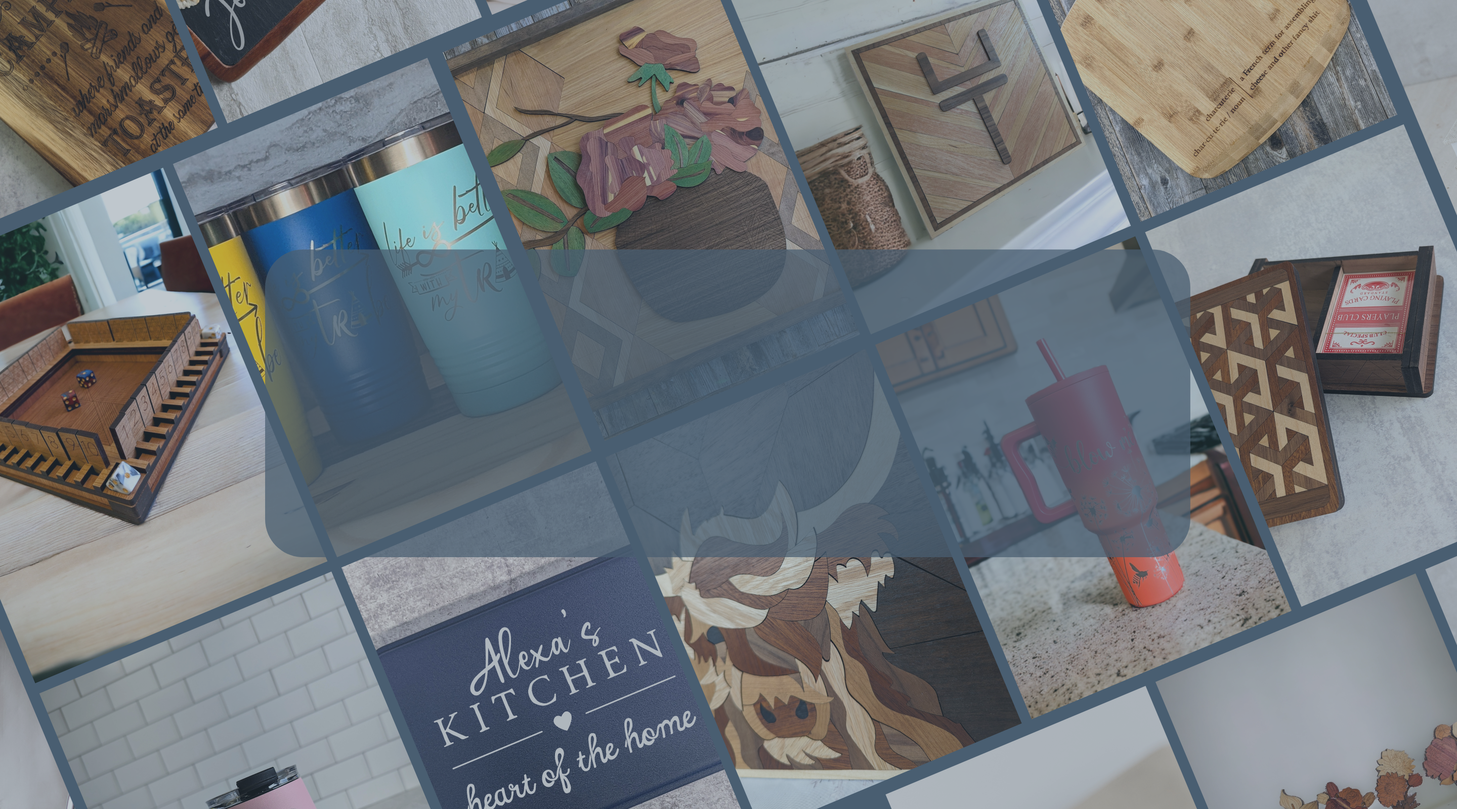 Photo collage of products created by Sand Shooters