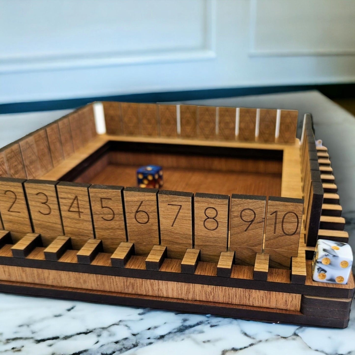 Handcrafted Wooden Shut the Box with Personalization Option