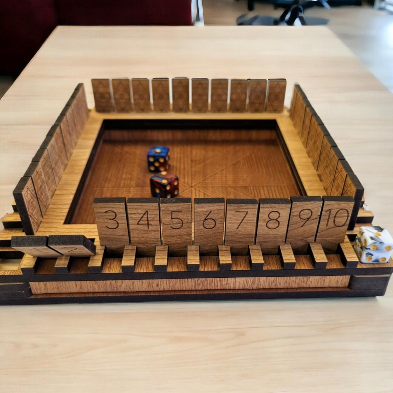 Handcrafted Wooden Shut the Box with Personalization Option