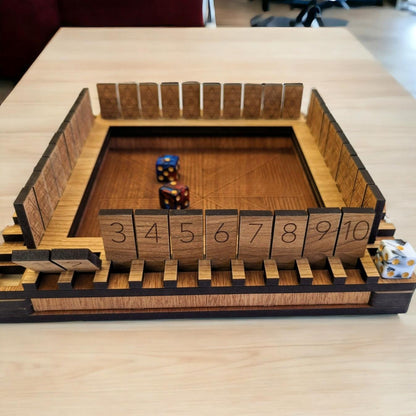 Handcrafted Wooden Shut the Box with Personalization Option