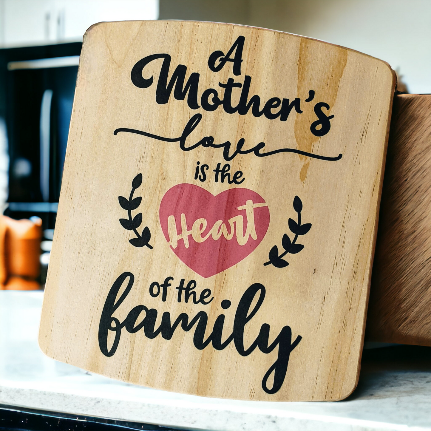 A Mother's Love full-color pine/bamboo cutting board